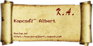 Kopcsó Albert névjegykártya